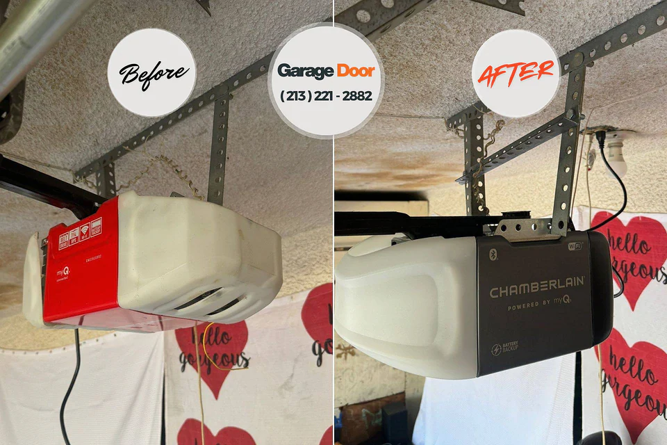 Before and after: garage door repair Shreveport, LA